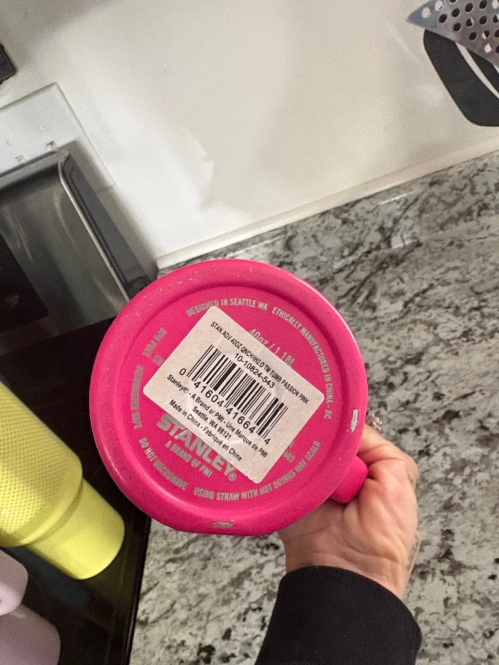 Stanley Hot Pink Travel Mug with Teal Logo and Handle Accents - Picture 5 of 8